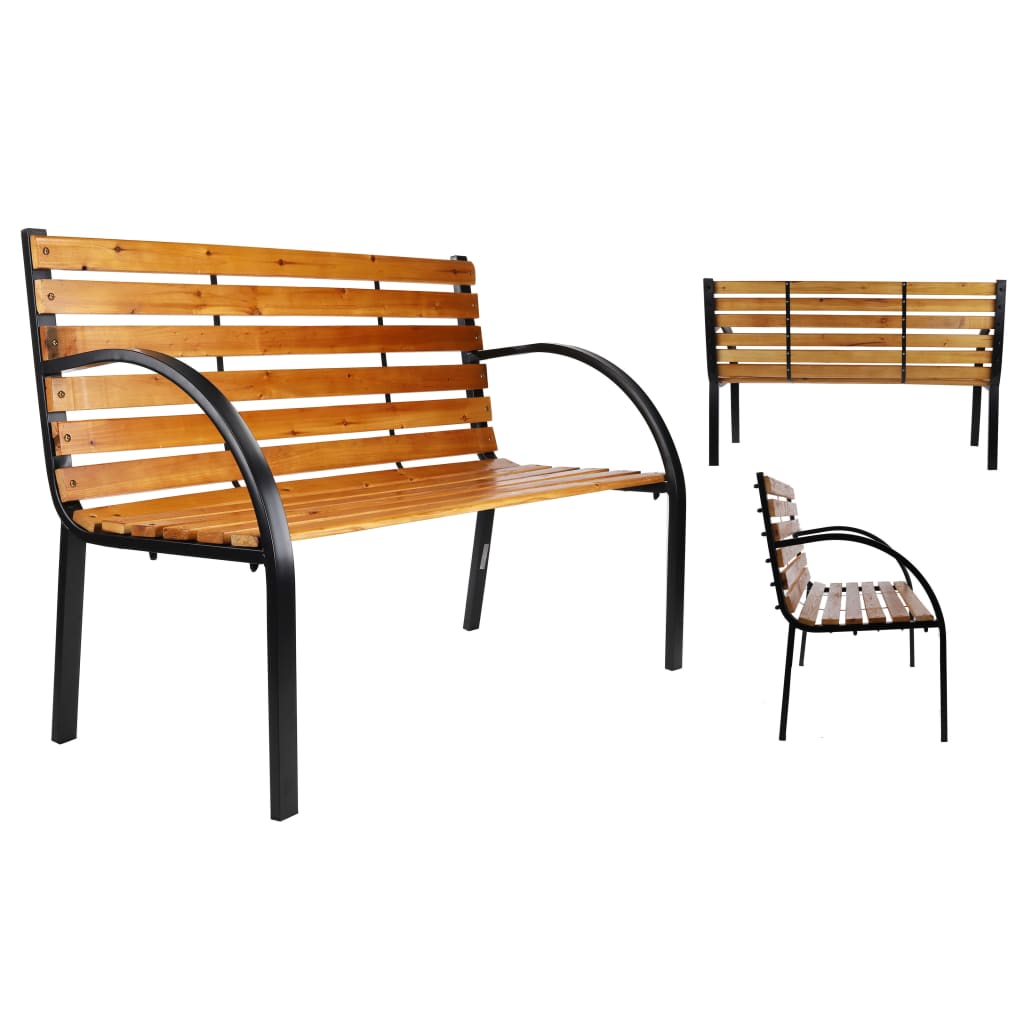 Parkbankje 122x60x81 cm bruin