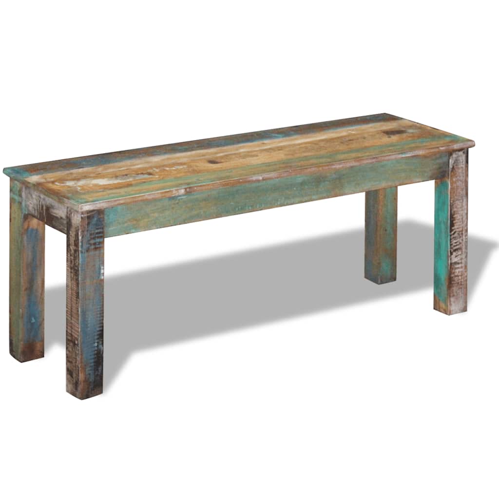 Bankje 110x35x45 cm massief gerecycled hout