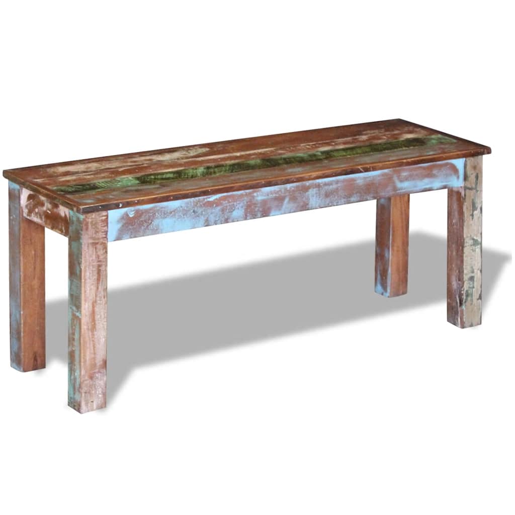 Bankje 110x35x45 cm massief gerecycled hout
