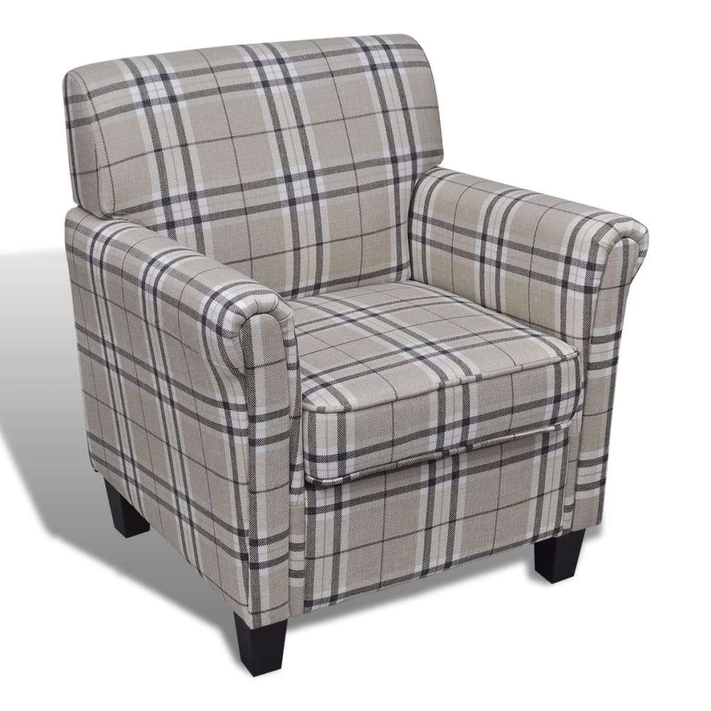 Fauteuil met kussen stof crème