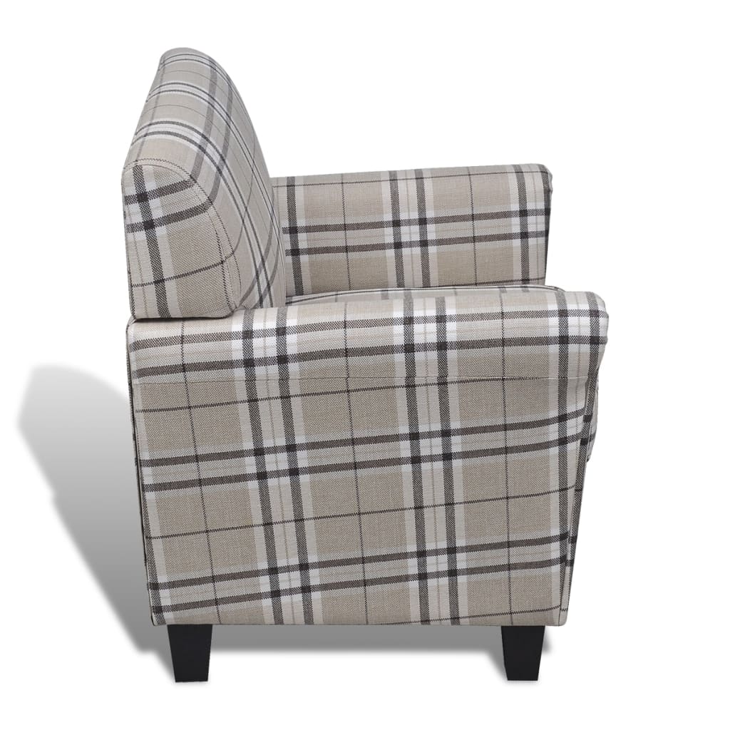 Fauteuil met kussen stof crème