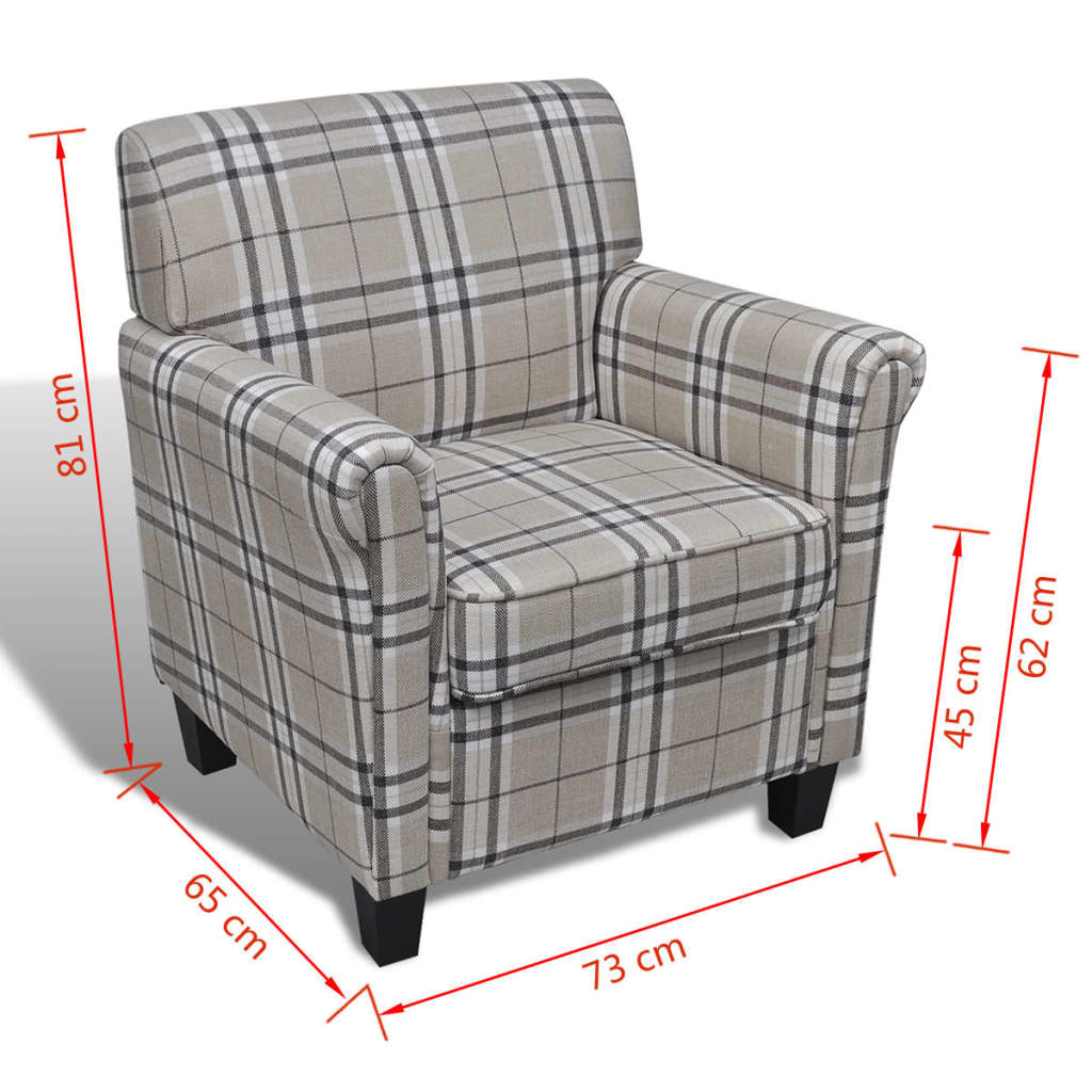 Fauteuil met kussen stof crème