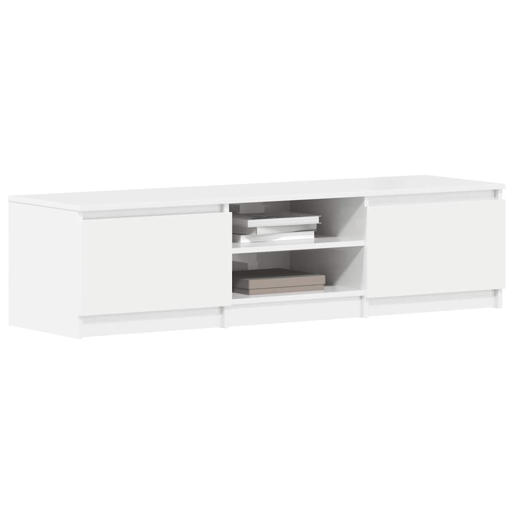 Tv-meubel 140x40x35,5 cm bewerkt hout hoogglans wit