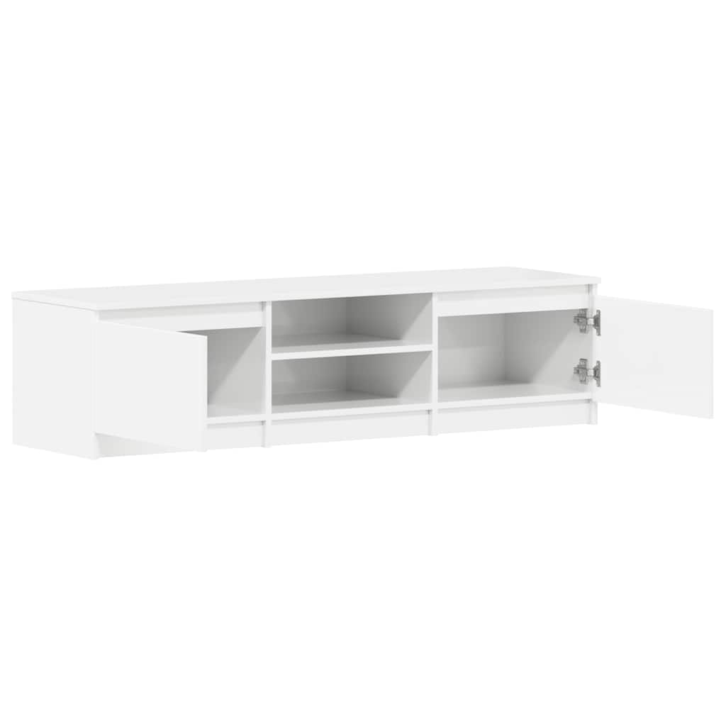Tv-meubel 140x40x35,5 cm bewerkt hout hoogglans wit