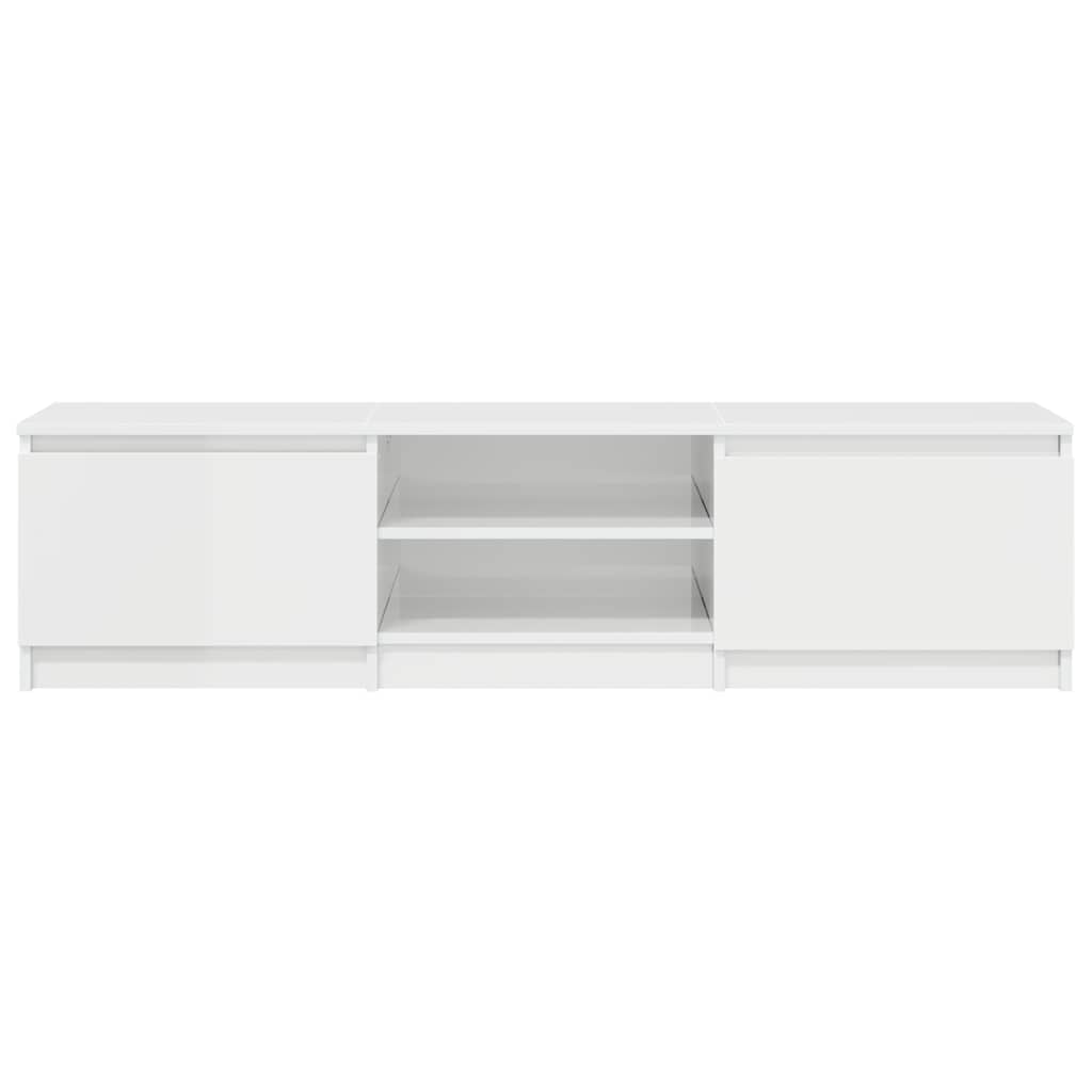 Tv-meubel 140x40x35,5 cm bewerkt hout hoogglans wit