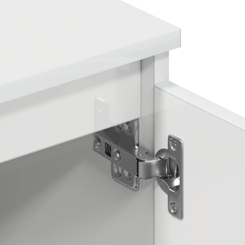 Tv-meubel 140x40x35,5 cm bewerkt hout hoogglans wit