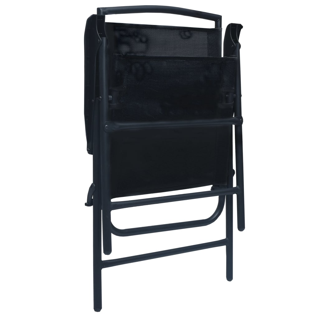 Tuinstoelen inklapbaar 2 st textileen zwart