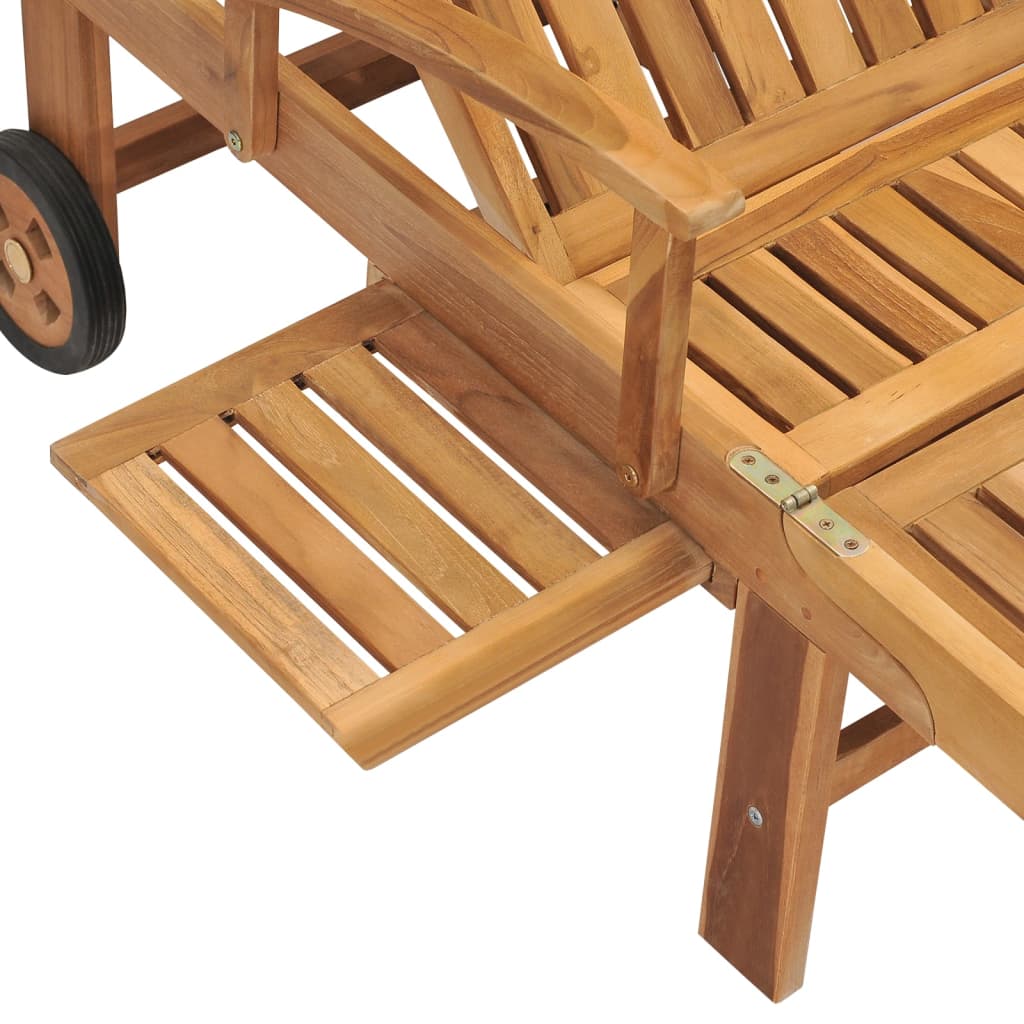 Ligbed met tafel massief teakhout