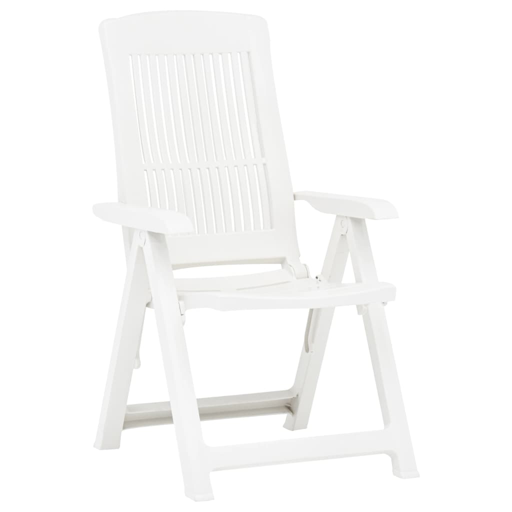 Tuinstoelen 2 st verstelbaar kunststof wit