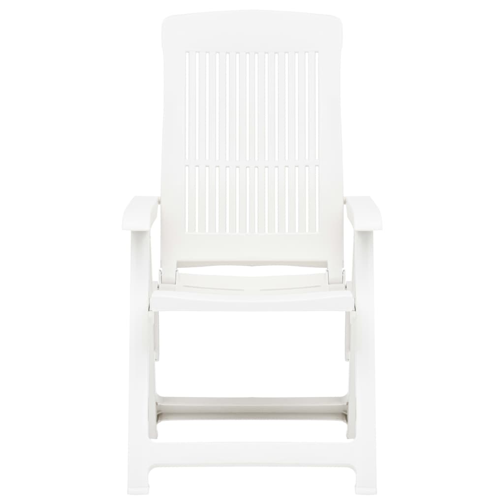Tuinstoelen 2 st verstelbaar kunststof wit