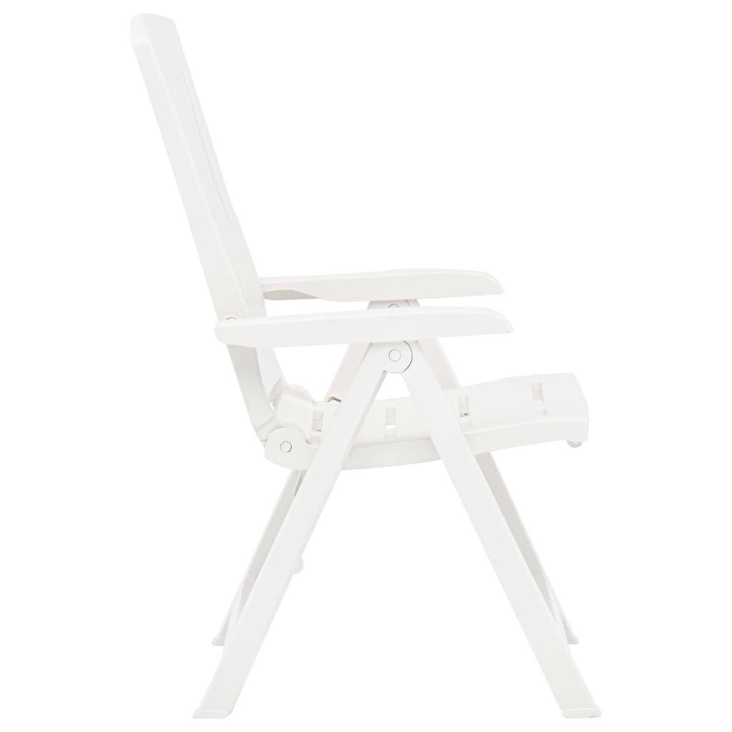 Tuinstoelen 2 st verstelbaar kunststof wit
