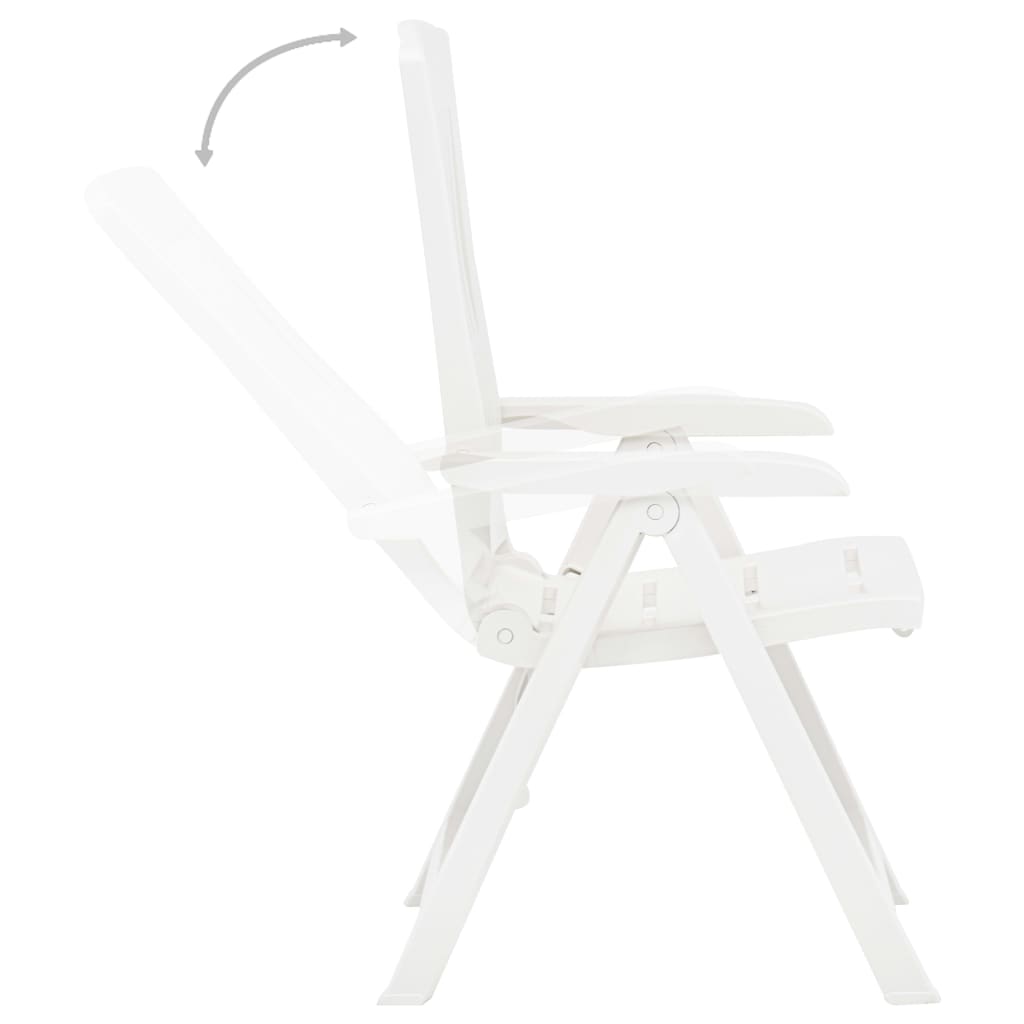 Tuinstoelen 2 st verstelbaar kunststof wit