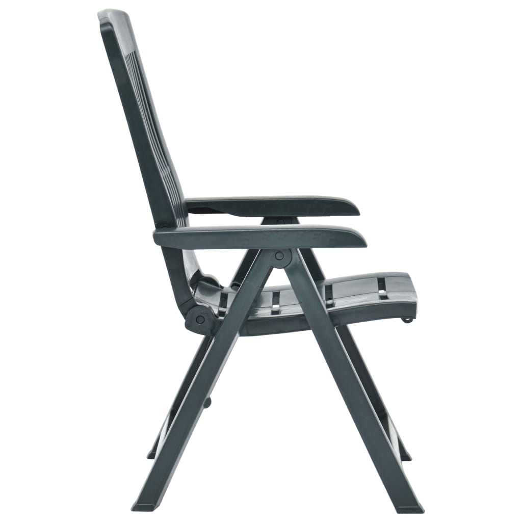 Tuinstoelen 2 st verstelbaar kunststof groen