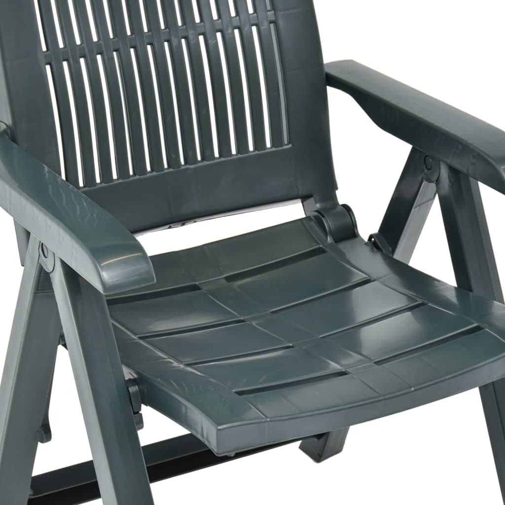 Tuinstoelen 2 st verstelbaar kunststof groen