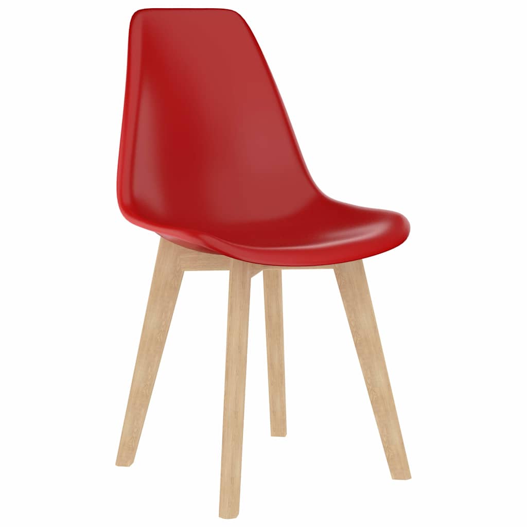 Eetkamerstoelen 6 st kunststof rood