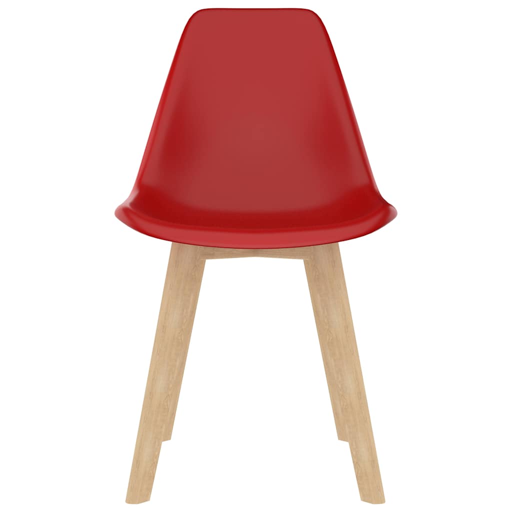 Eetkamerstoelen 6 st kunststof rood