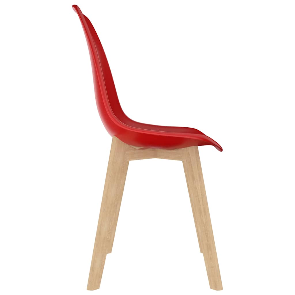 Eetkamerstoelen 6 st kunststof rood