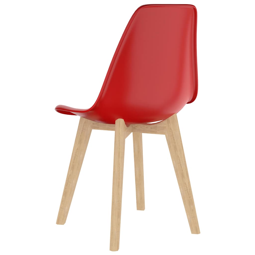 Eetkamerstoelen 6 st kunststof rood