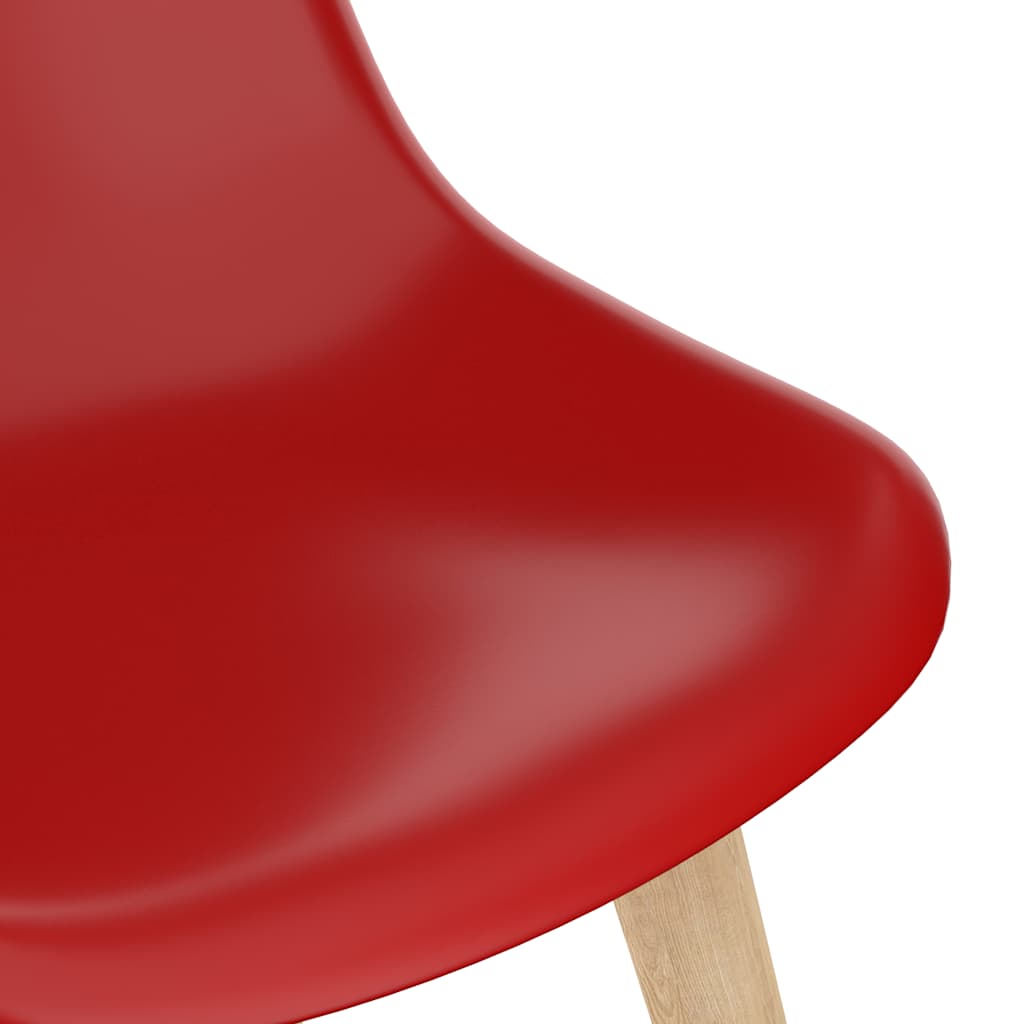Eetkamerstoelen 6 st kunststof rood