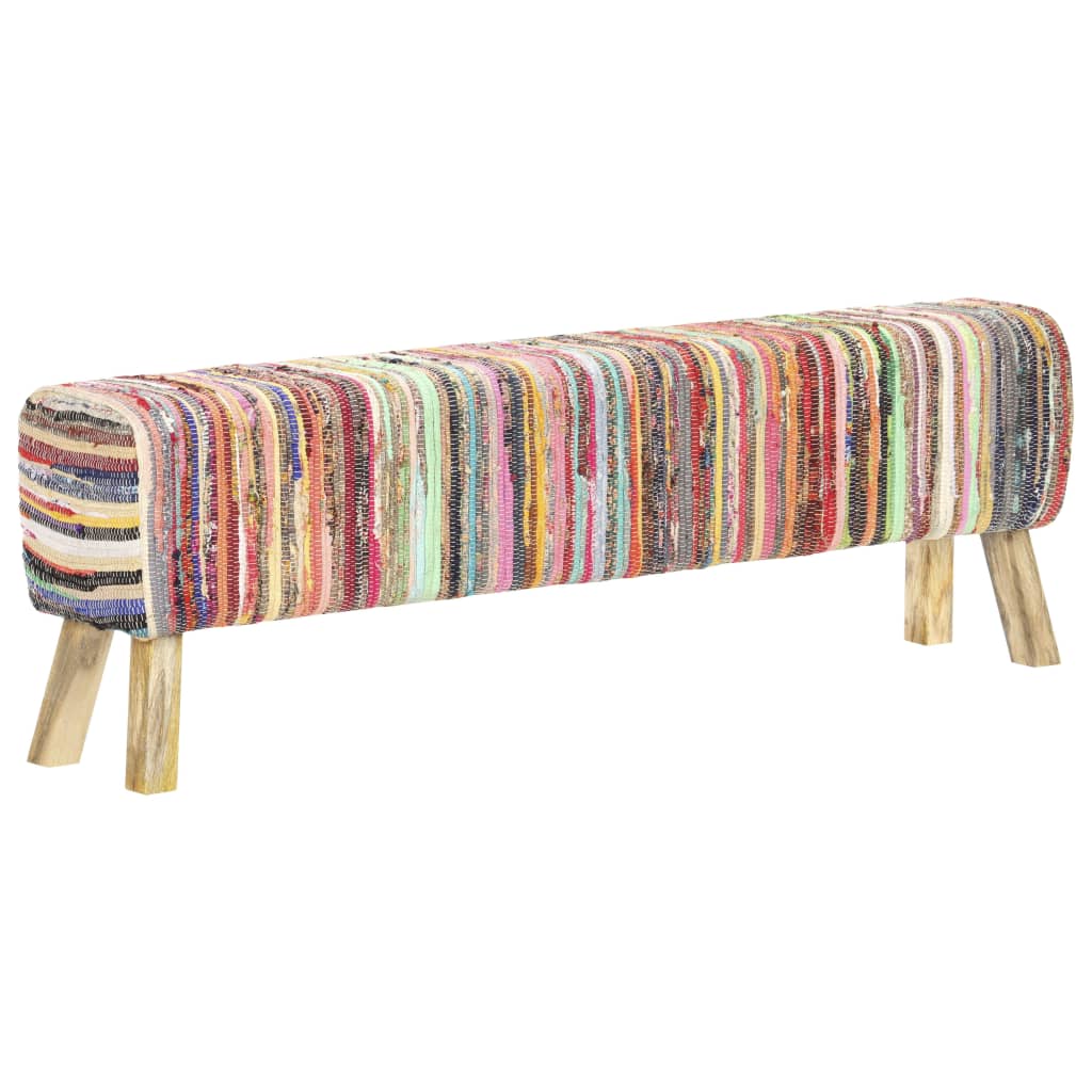 Bankje 160 cm chindi stof meerkleurig