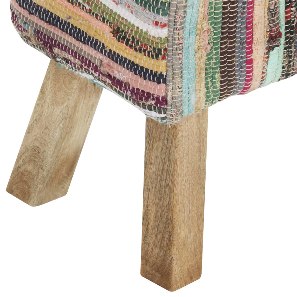 Bankje 160 cm chindi stof meerkleurig