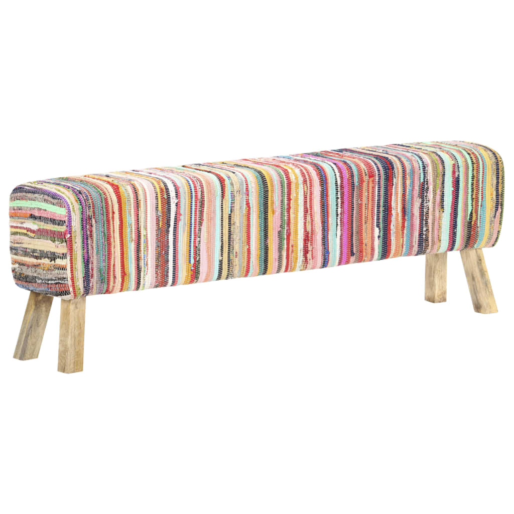 Bankje 160 cm chindi stof meerkleurig