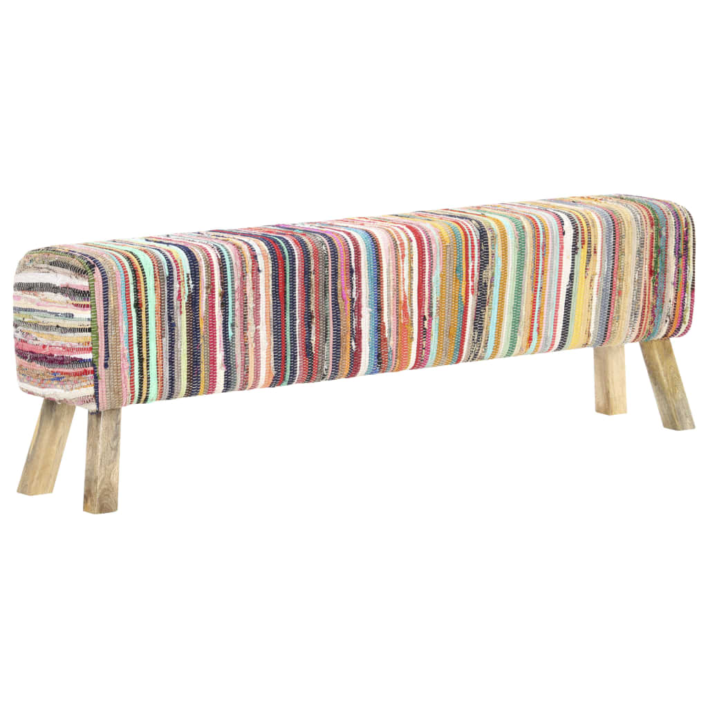 Bankje 160 cm chindi stof meerkleurig