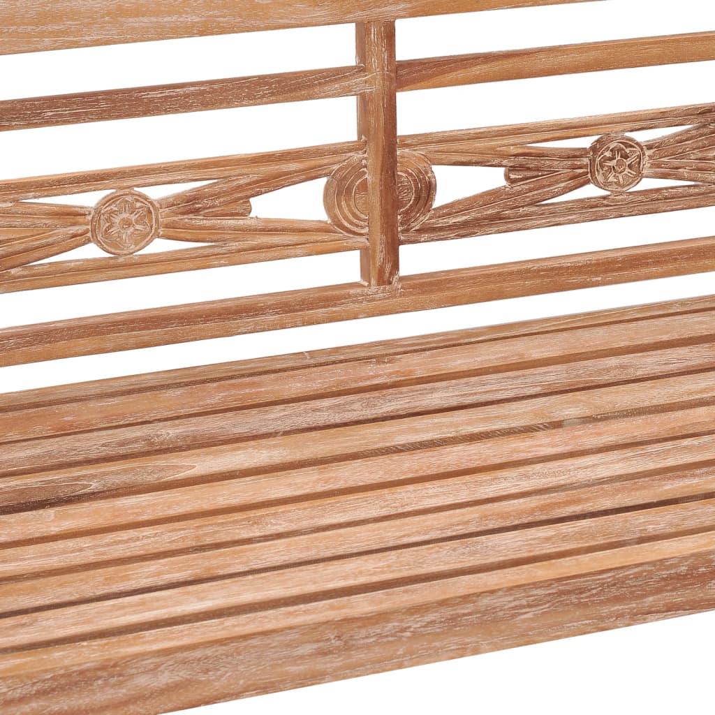 Bankje Batavia 120 cm massief teakhout met whitewash afwerking