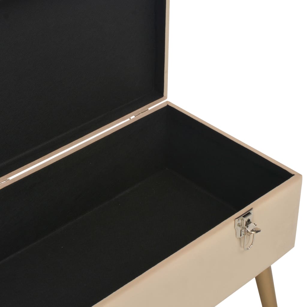 Bankje met opbergvak 80 cm fluweel beige