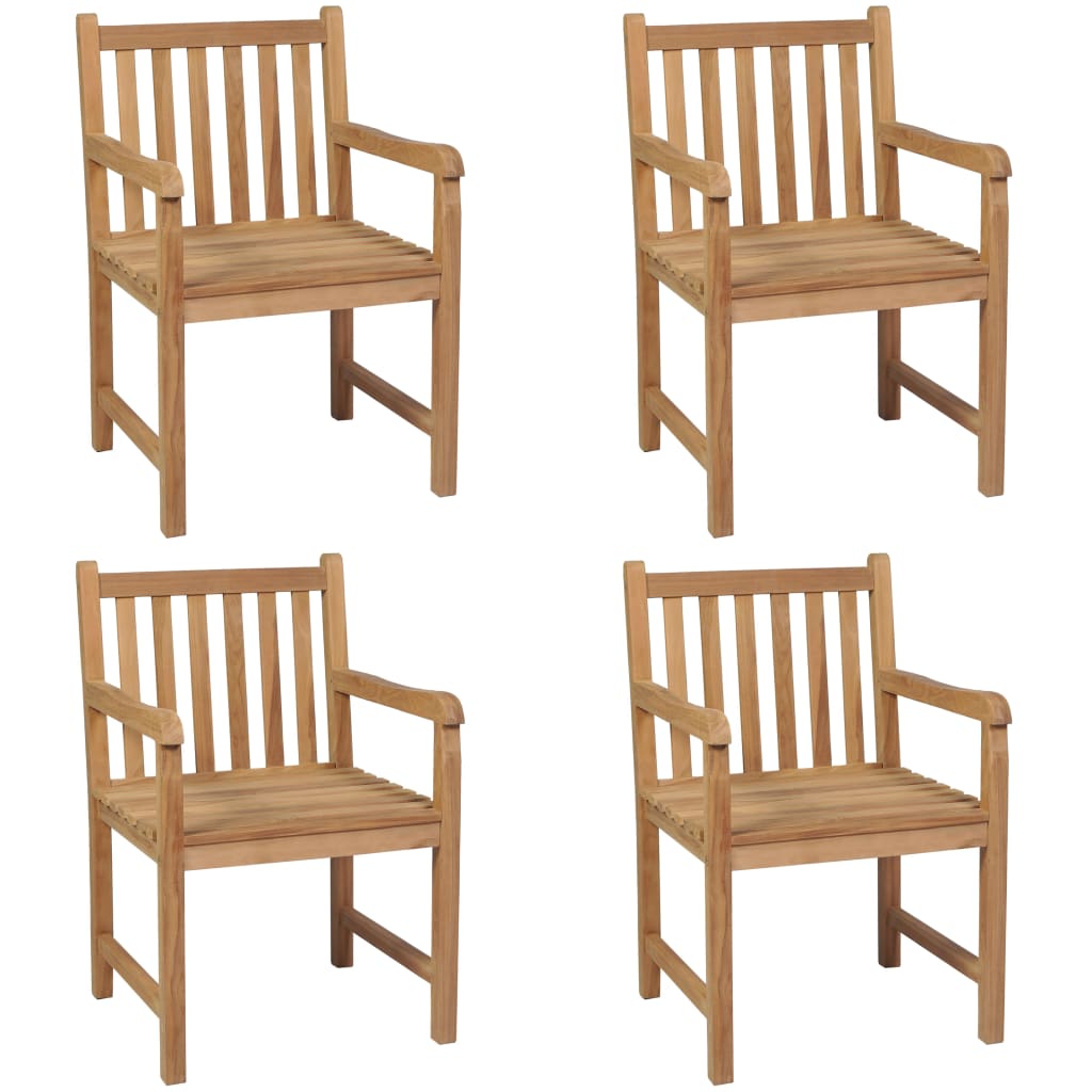 Tuinstoelen 4 st massief teakhout