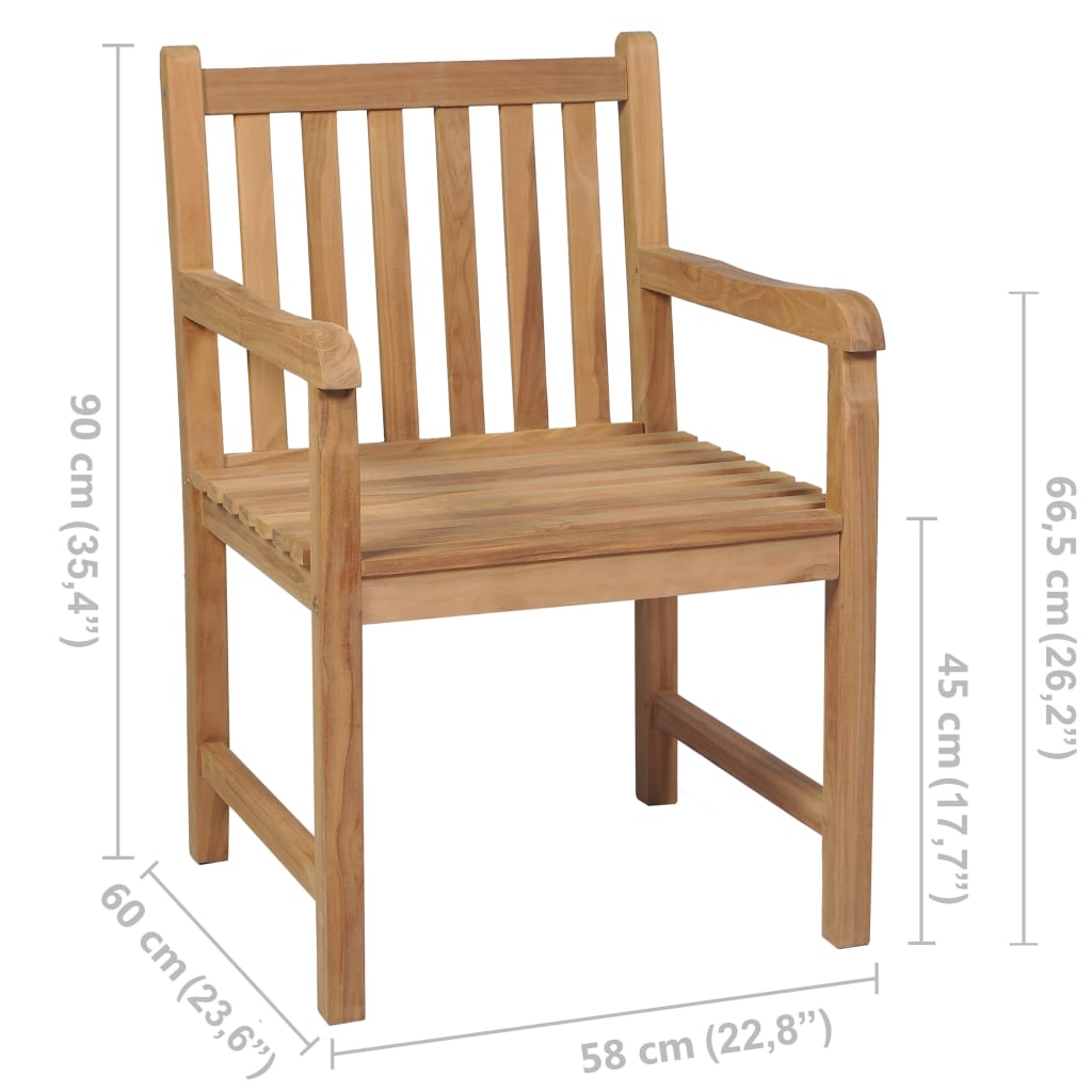 Tuinstoelen 4 st massief teakhout