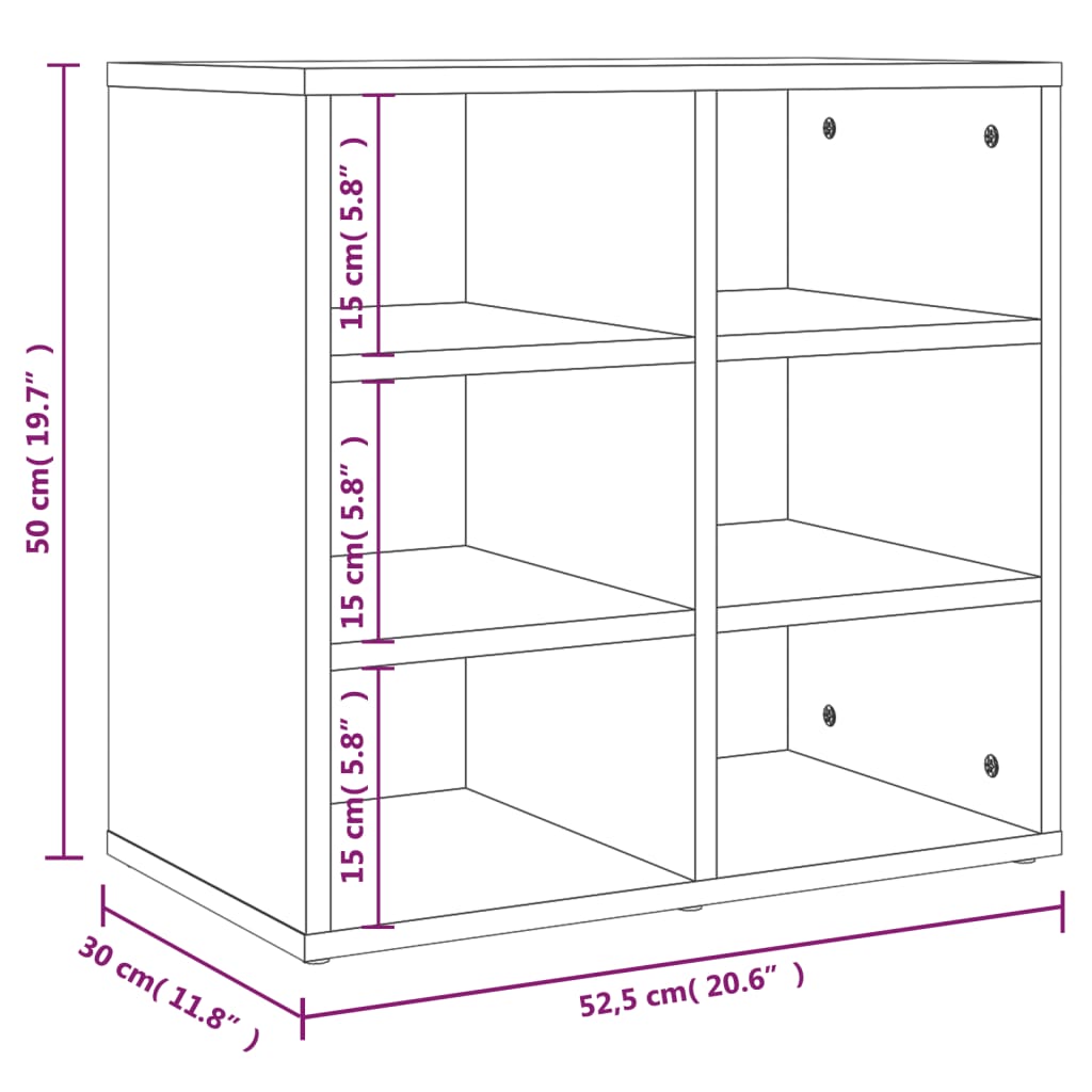 Schoenenkast 52,5x30x50 cm betongrijs