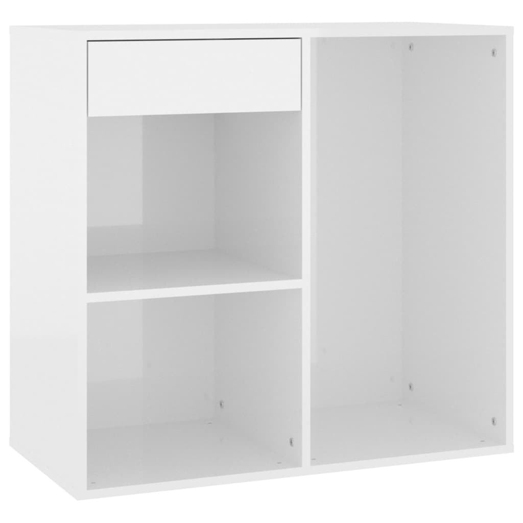 Cosmeticakast 80x40x75 cm bewerkt hout hoogglans wit