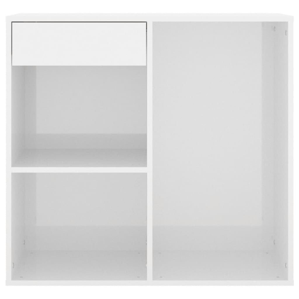 Cosmeticakast 80x40x75 cm bewerkt hout hoogglans wit