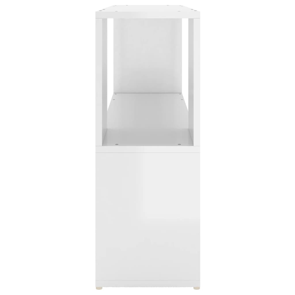 Boekenkast 100x24x63 cm bewerkt hout hoogglans wit