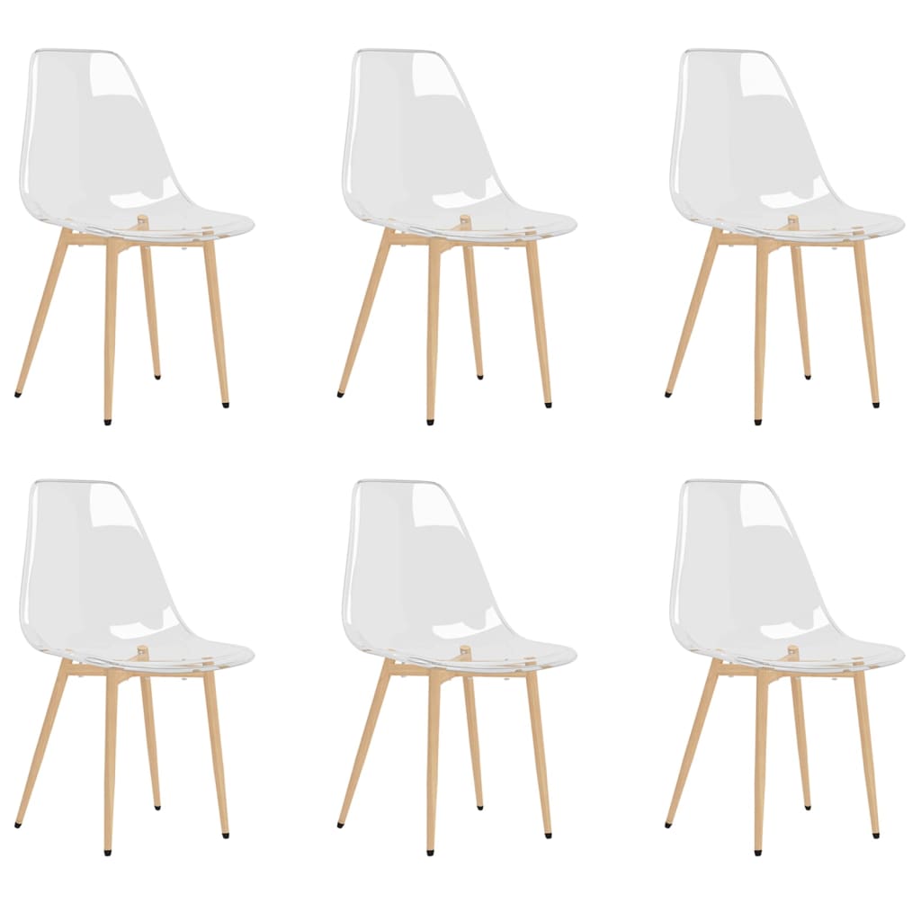 Eetkamerstoelen 6 st PET transparant