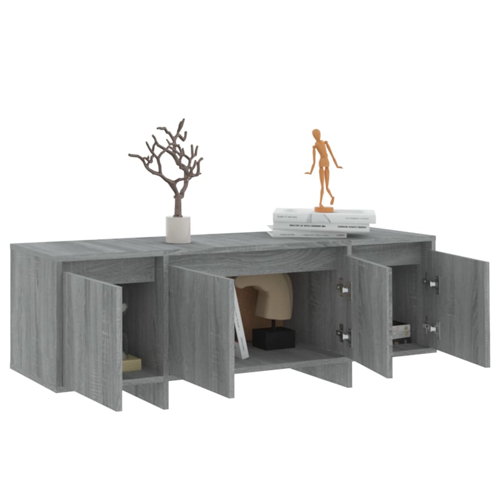 Tv-meubel 120x30x40,5 cm bewerkt hout grijs sonoma eikenkleurig