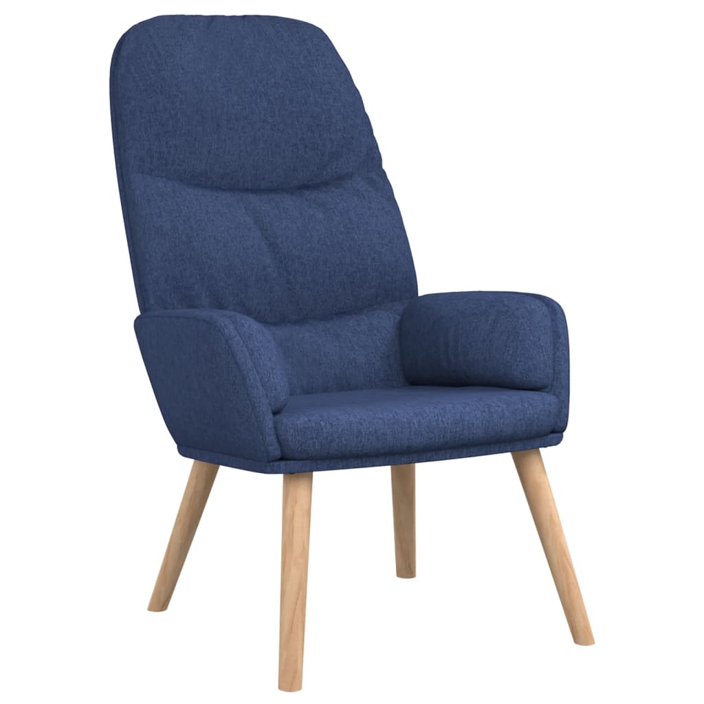 Relaxstoel met voetenbank stof blauw