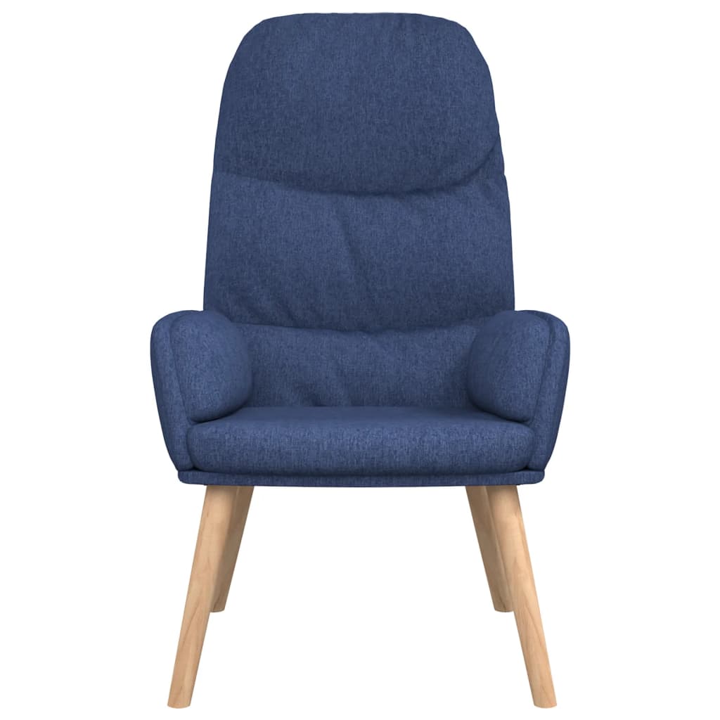 Relaxstoel met voetenbank stof blauw