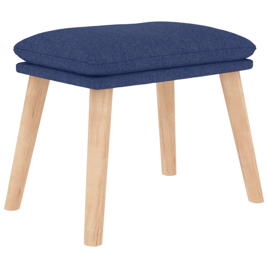 Relaxstoel met voetenbank stof blauw