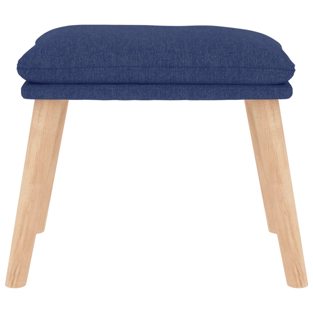 Relaxstoel met voetenbank stof blauw