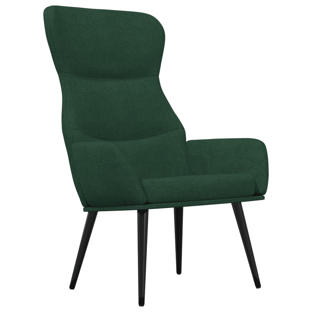 Relaxstoel met voetenbank stof donkergroen