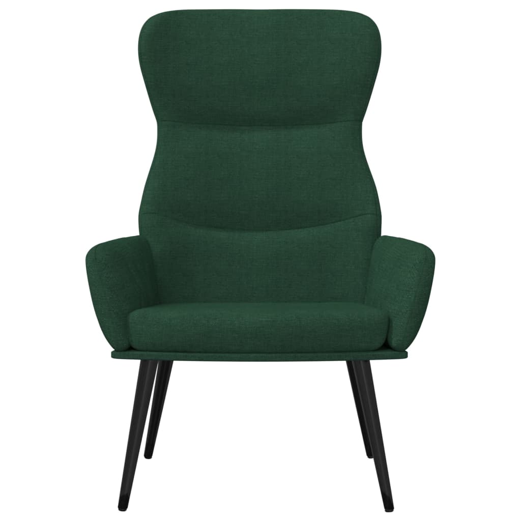 Relaxstoel met voetenbank stof donkergroen