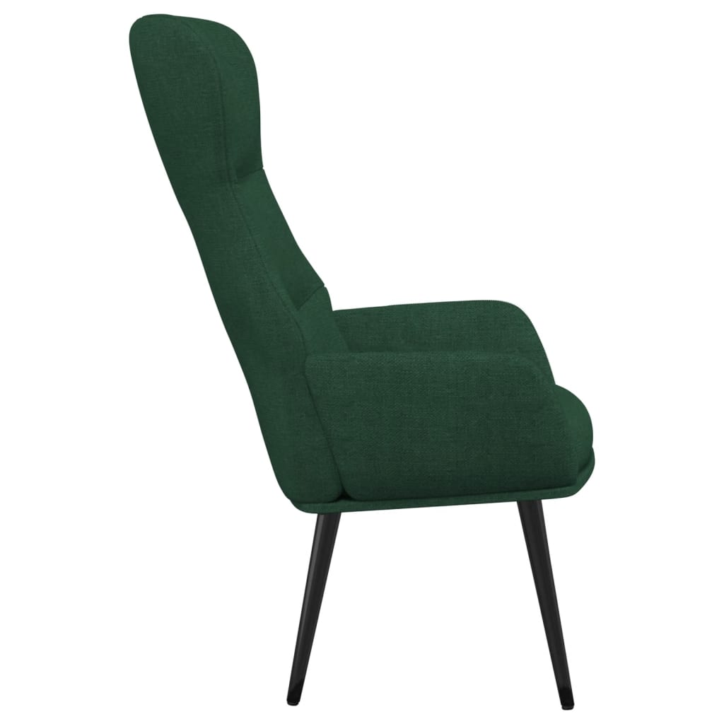 Relaxstoel met voetenbank stof donkergroen