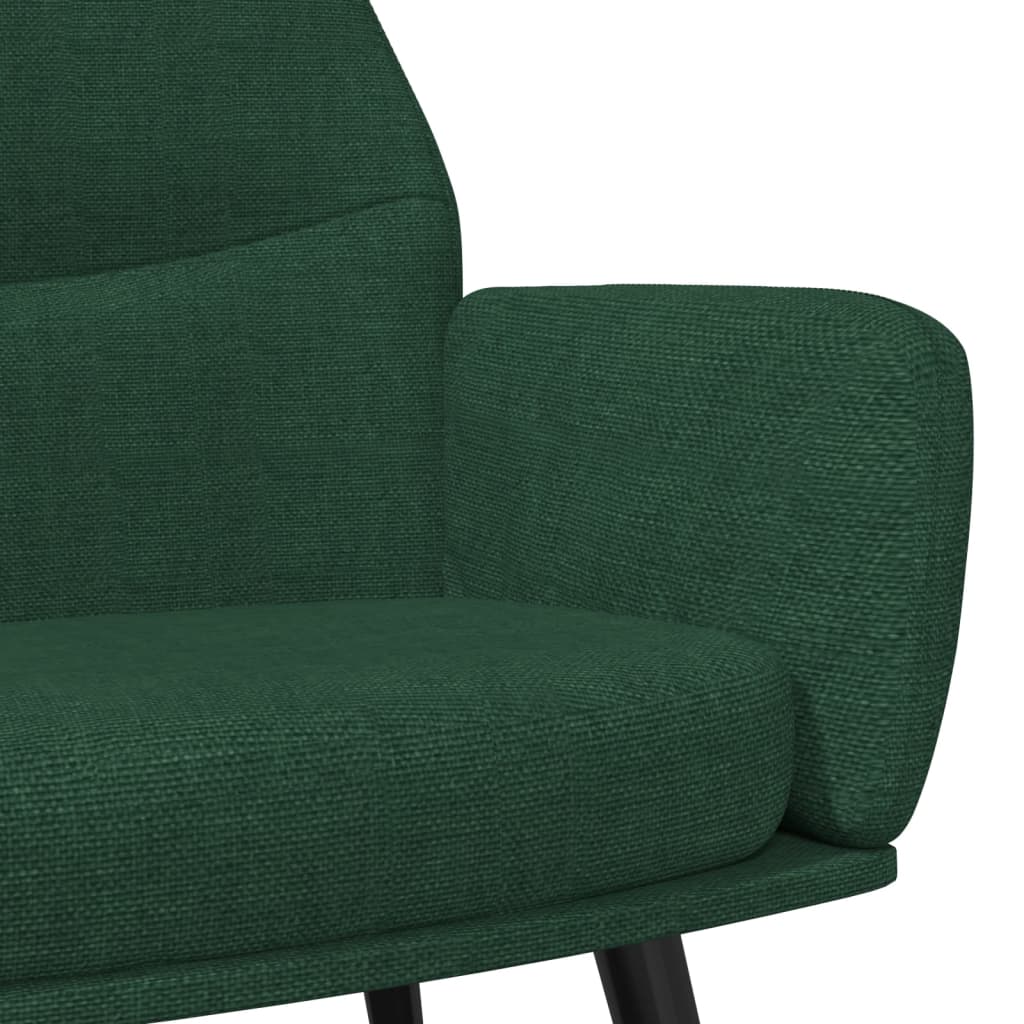 Relaxstoel met voetenbank stof donkergroen