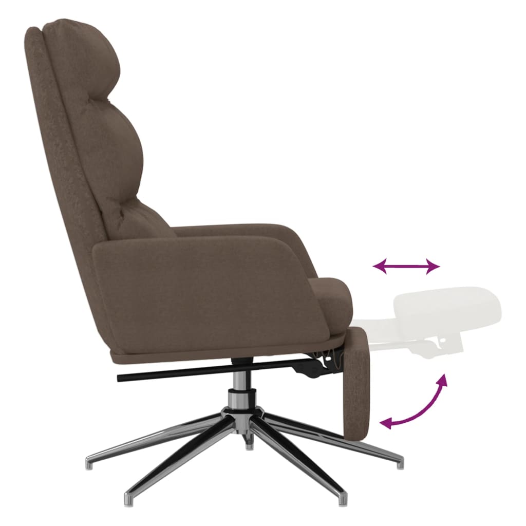 Relaxstoel met voetensteun stof taupe