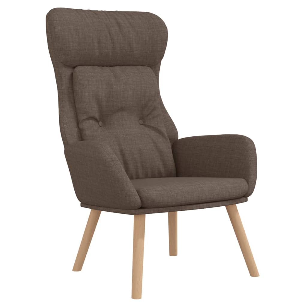 Relaxstoel met voetenbank stof taupe