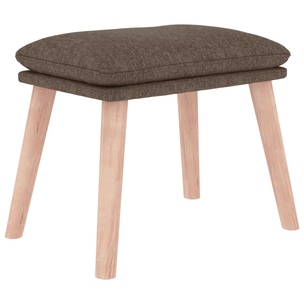 Relaxstoel met voetenbank stof taupe