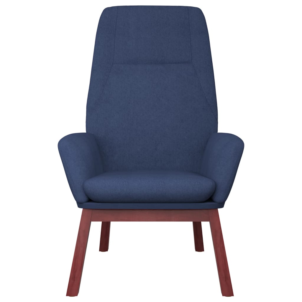 Relaxstoel met voetenbank stof blauw