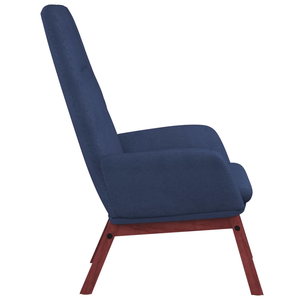 Relaxstoel met voetenbank stof blauw